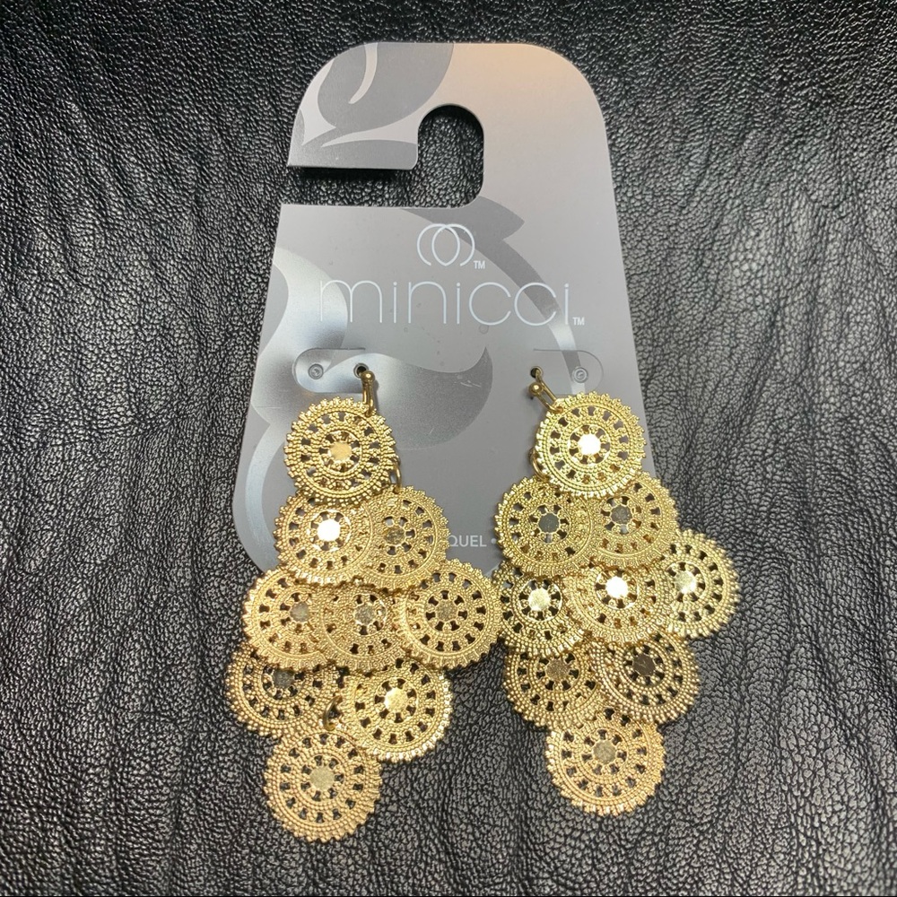 MINICCI Dangle Gold Tone Earrings